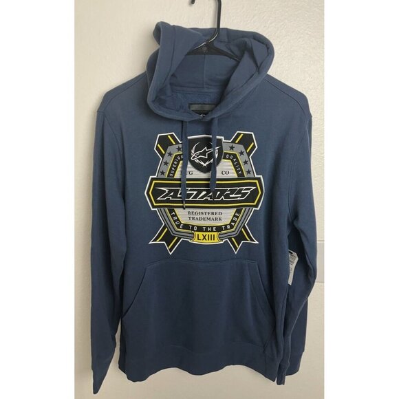 Alpinestars Patent Pullover Fleece Hoody (S,M) Blue New - Picture 2 of 16